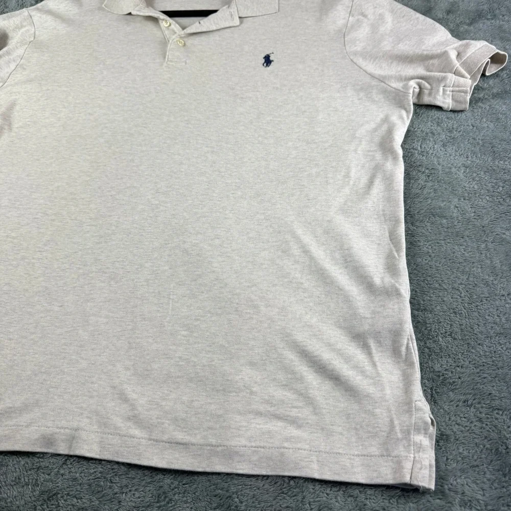 Polo Ralph Lauren Classic Fit Heathered Gray Short Sleeve‎ Polo Shirt Mens L